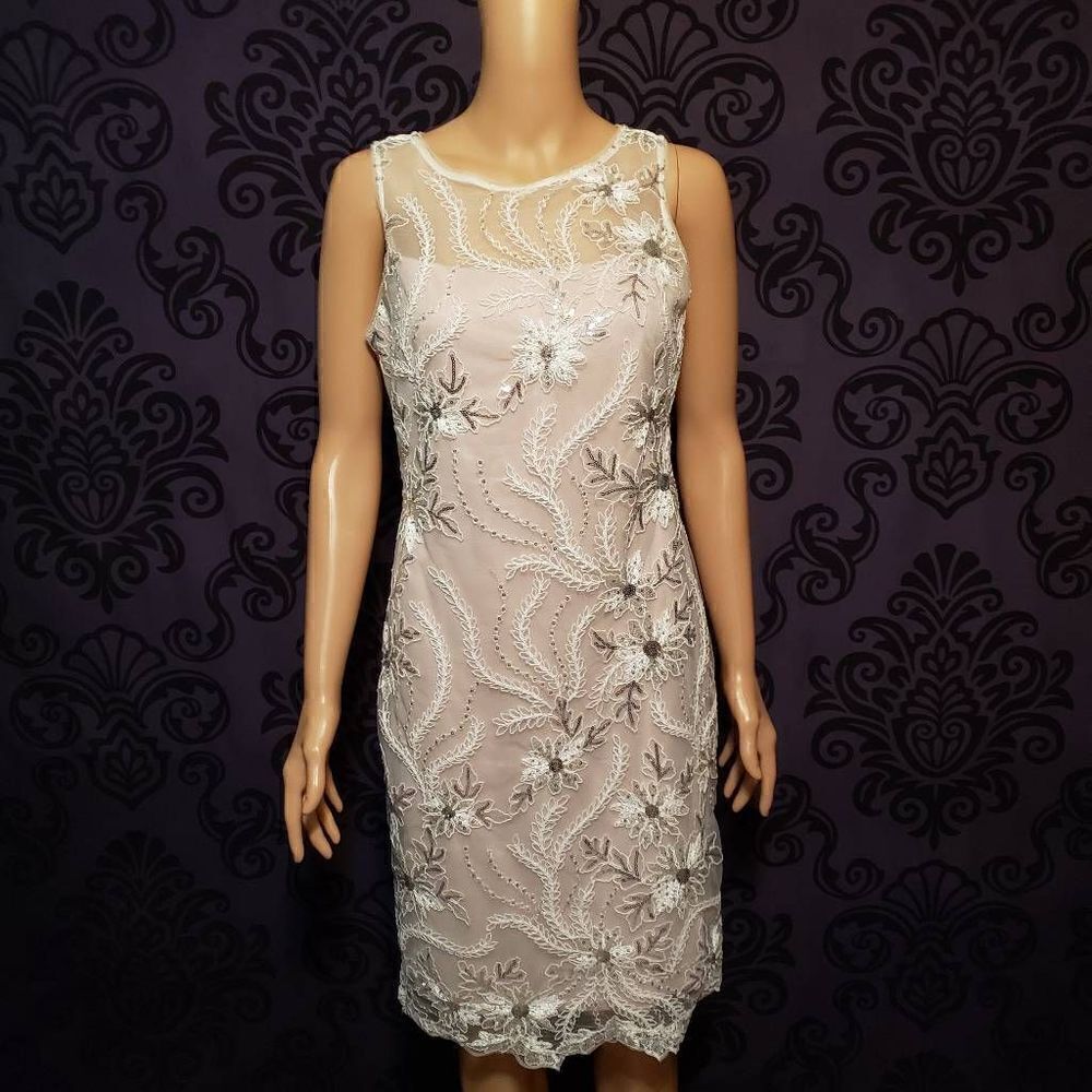 Calvin Klein Women's Sleeveless Embroidered Sheath Dress